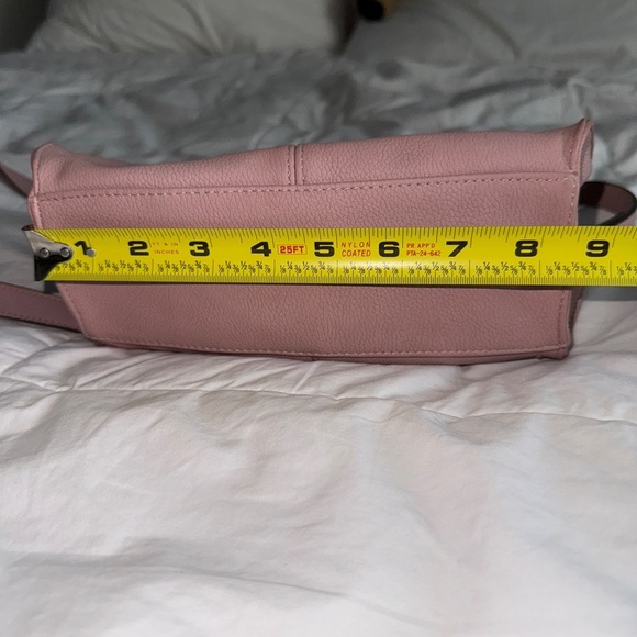 Blush Pink Faux Leather Crossbody Purse – Medium Size, Adjustable Strap - Picture 12 of 15